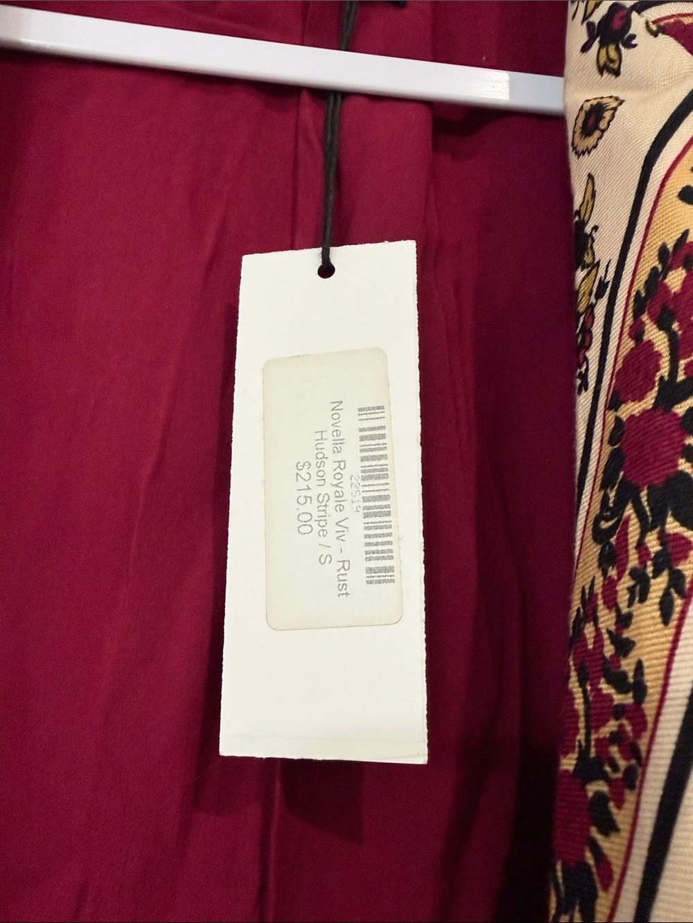 Novella Royale Beige Blazer with Burgundy and Black Floral Stripe - Picture 2 of 4
